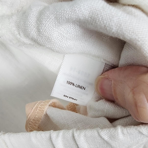 J Jill White Pull On 100% Linen Straight Leg Pants SIZE Small - Picture 6 of 6